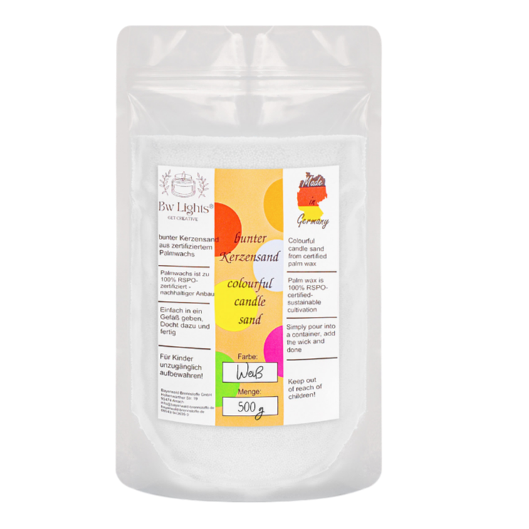 500g Bio Kerzensand in verschiedenen Farben + Dochte