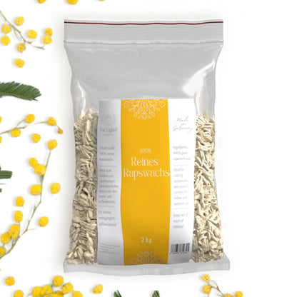 Rapswachs für Behälterkerzen in Pastillen, hergestellt in DE