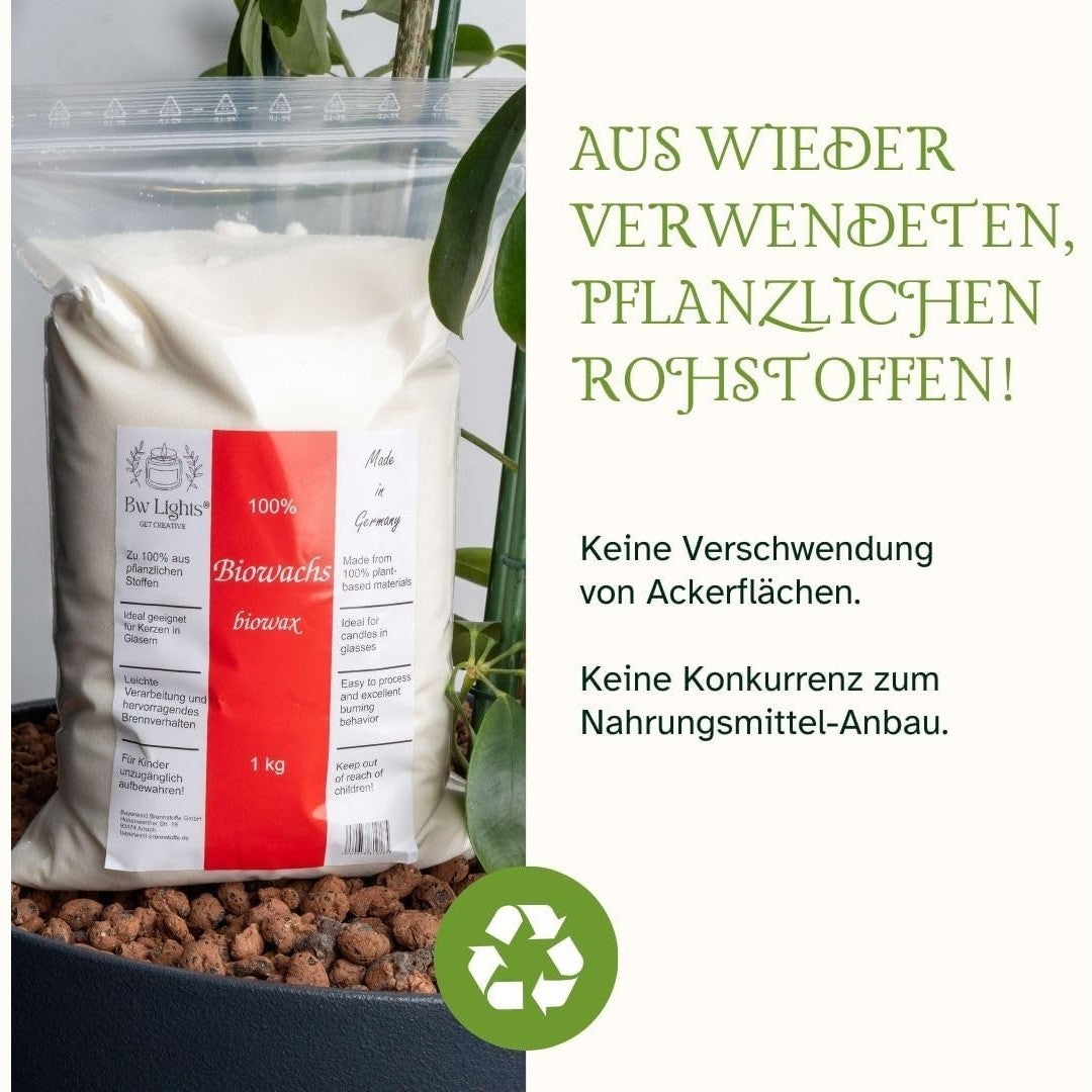 Hochwertiges recyceltes Biowachs für Behälterkerzen