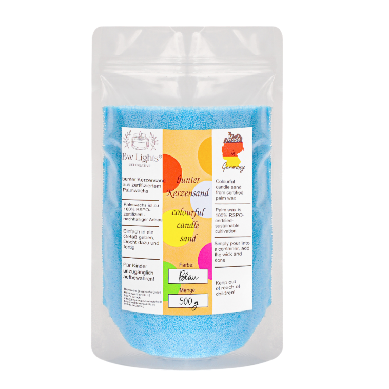 500g Bio Kerzensand in verschiedenen Farben + Dochte