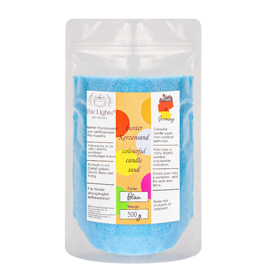 500g Bio Kerzensand in verschiedenen Farben + Dochte