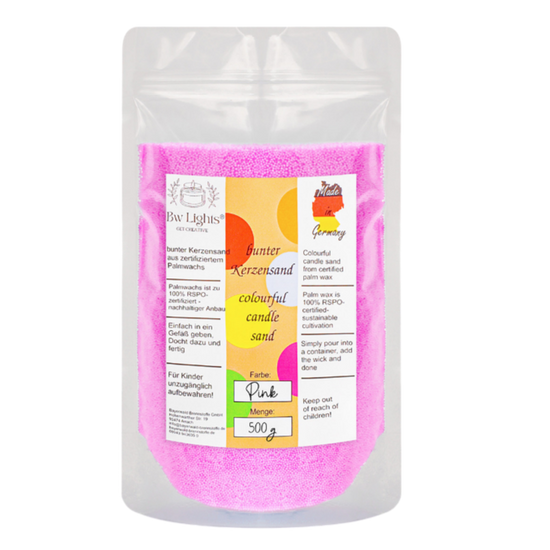 500g Bio Kerzensand in verschiedenen Farben + Dochte