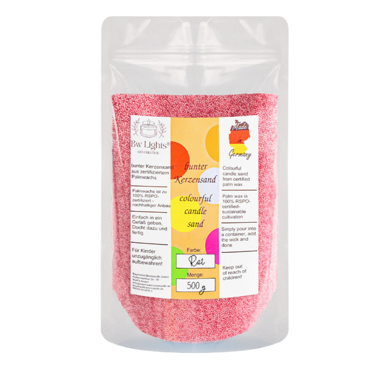 500g Bio Kerzensand in verschiedenen Farben + Dochte