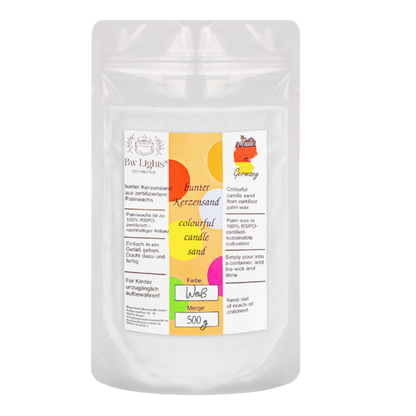 500g Bio Kerzensand in verschiedenen Farben + Dochte